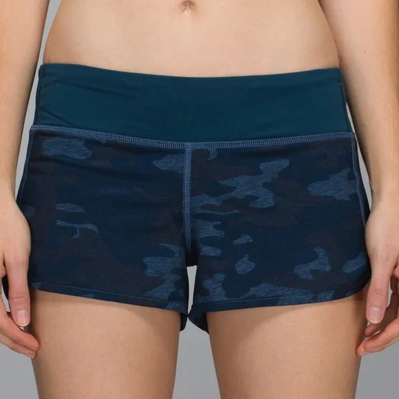 Lululemon Speed Short Heathered Texture Lotus Camo Oil Slick Alberta Lake Sz 6 - Picture 2 of 11
